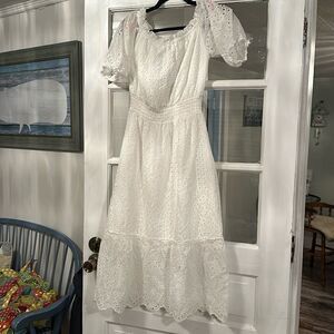 NWT Betsy Johnson Eyelet White Dress size small
